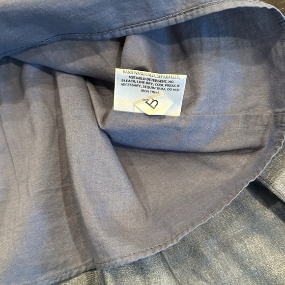 EILEEN FISHER 💯 silk and cotton lined suble sequin rusched tank size S/P - Picture 6 of 11